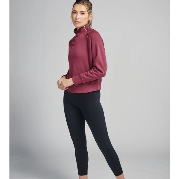 TASC Transcend Side Zip Fleece sweatshirt wineberry Size Large - Picture 11 of 12